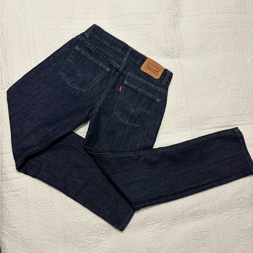 Levi's boys 27/27 Dark Blue Straight Jeans - Picture 5 of 7